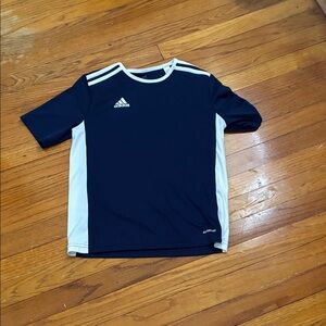 Adidas Dark Blue and White Sports Tee